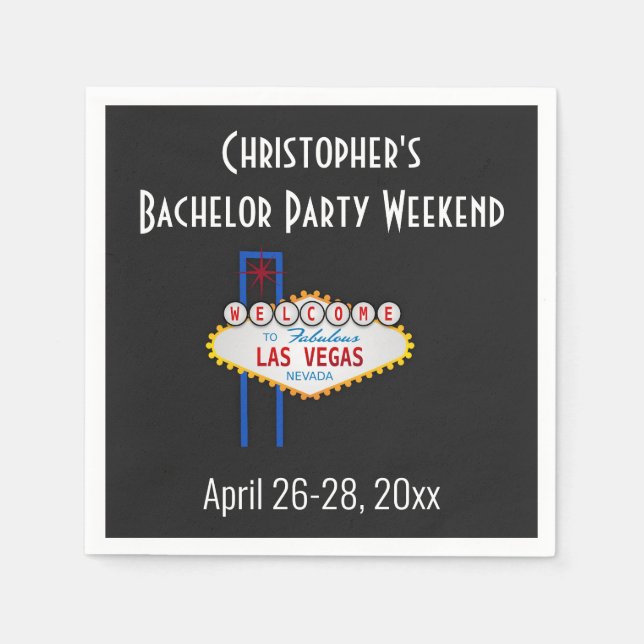 Las Vegas Bachelor Party Typ Weekend Serviette (Vorderseite)
