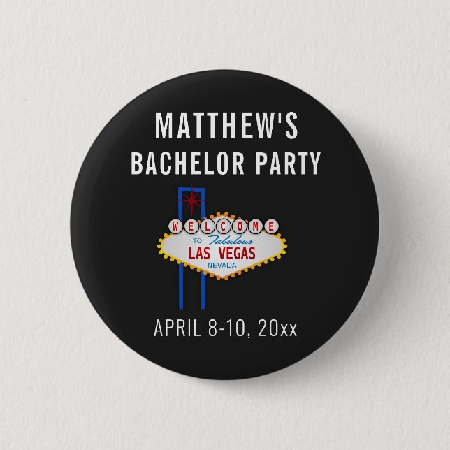 Las Vegas Bachelor Party Wedding Trip Gefallen Button (Vorderseite)