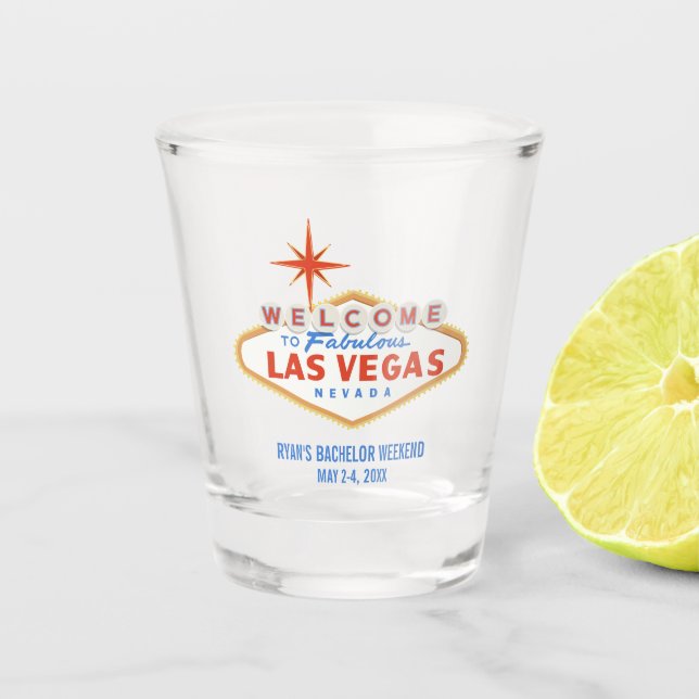 Las Vegas Bachelor Weekend Fevor Shot Glass Schnapsglas (Vorderseite)
