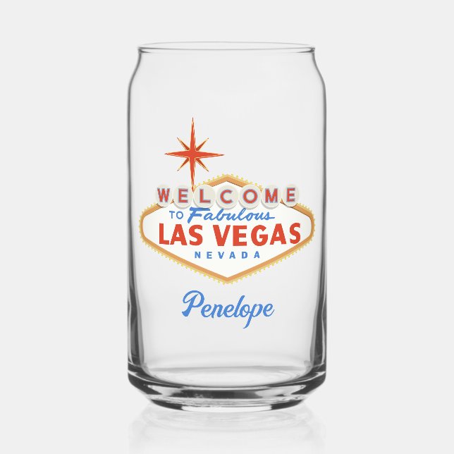 Las Vegas Bachelorette Individuelle Name Glassware Dosenglas (Vorderseite)