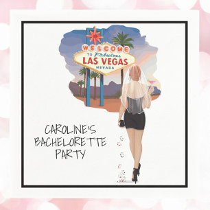 Las Vegas Bachelorette Red Hair Bride Serviette