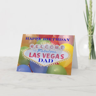Las Vegas Balloons! Happy Birthday Vater Card Karte