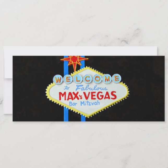 Las Vegas Bar Mitzvah personalisiert laden Einladung (Vorderseite)