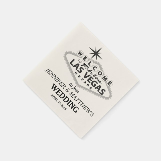 Las Vegas Begrüßung Personalisierte Hochzeit Serviette (Ecke)