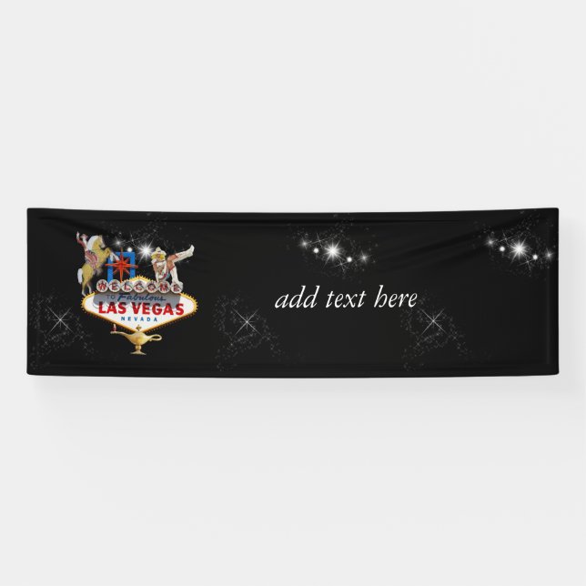 Las Vegas Begrüßungszeichen auf Starry Background Banner (Horizontal)