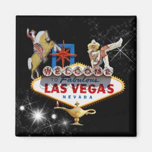 Las Vegas Begrüßungszeichen auf Starry Background Magnet
