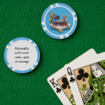 Las Vegas Begrüßungszeichen Pokerchips<br><div class="desc">* Das fabelhafte Willkommenszeichen mit populären Icons - ein echtes Gamblers Delight ! * Nett als Begrüßungsgeschenk, Hochzeitsgeschenke oder personalisiertes Hochzeitsgeschenk von Las Vegas für Ihre Hochzeitsfeier Crew. * Poker-Chips haben neun Farboptionen. * Wählen Sie Schriftart Stil, Farbe und Textgröße für die Personalisierung auf der Rückseite. * Ändern Sie die...</div>