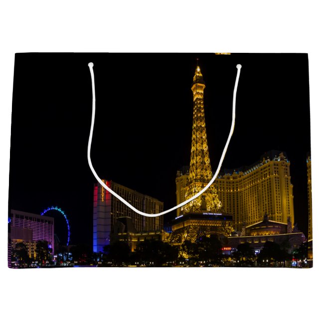 Las Vegas bei Nacht Skyline Große Geschenktüte (Vorderseite)