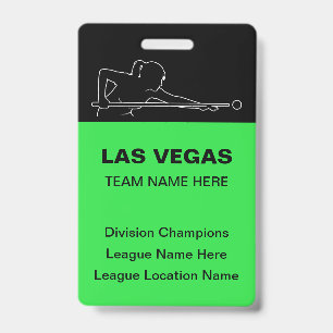 Las Vegas Billard-Themen-Massen-Team-Name-Schilder Ausweis