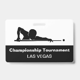 Las Vegas Billiards Budget Event Badge Male Female Ausweis
