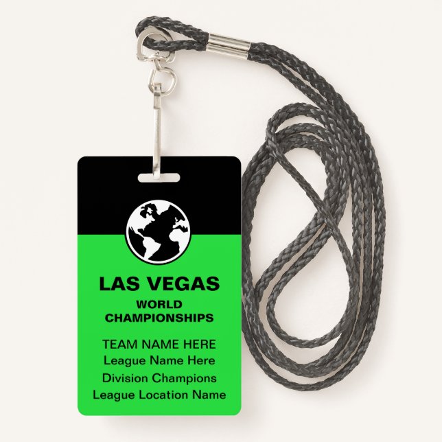 Las Vegas Billiards Championship Bulk Team Badges Ausweis (Vorderseite mit Schlüsselband)