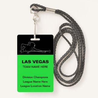 Las Vegas Billiards Theme Bulk Team Name Badges Ausweis