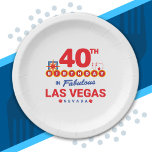 Las Vegas Birthday Party - 40th Birthday In Vegas Pappteller<br><div class="desc">40th birthday in Vegas? This Welcome to Las Vegas sign style design is the perfekt way for a 40 year old to celebrate with a birthday party in Vegas! Great for a girls' trip or birthday squad coming to Vegas for a weekend getaway or vacation. Feature "40th Birthday in Fabulous...</div>