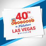 Las Vegas Birthday Party - 40th Birthday In Vegas Postkarte<br><div class="desc">40th birthday in Vegas? This Welcome to Las Vegas sign style design is the perfekt way for a 40 year old to celebrate with a birthday party in Vegas! Great for a girls' trip or birthday squad coming to Vegas for a weekend getaway or vacation. Feature "40th Birthday in Fabulous...</div>