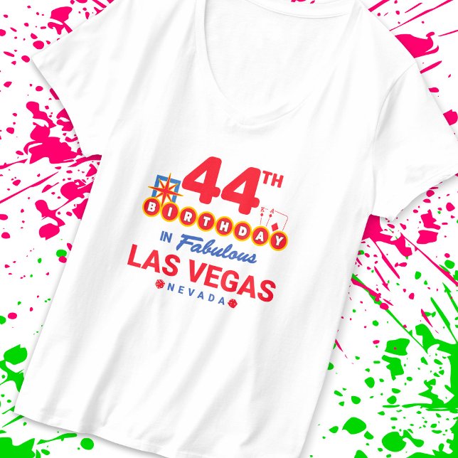 Las Vegas Birthday Party - 44th Birthday In Vegas T-Shirt (Von Creator hochgeladen)