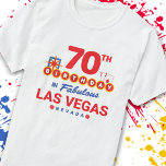 Las Vegas Birthday Party - 70th Birthday In Vegas T-Shirt<br><div class="desc">70th birthday in Vegas? This Welcome to Las Vegas sign style design is the perfekt way for a 70 year old to celebrate with a birthday party in Vegas! Great for a girls' trip or birthday squad coming to Vegas for a weekend getaway or vacation. Feature "70th Birthday in Fabulous...</div>
