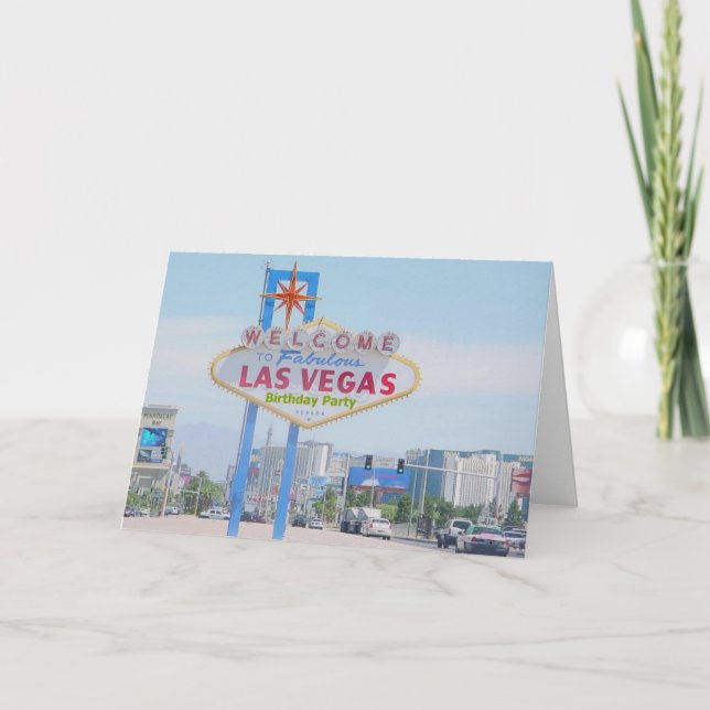 Las Vegas Birthday Party Card Karte (Vorderseite)