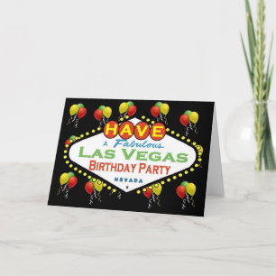 Las Vegas Birthday Party Card Karte