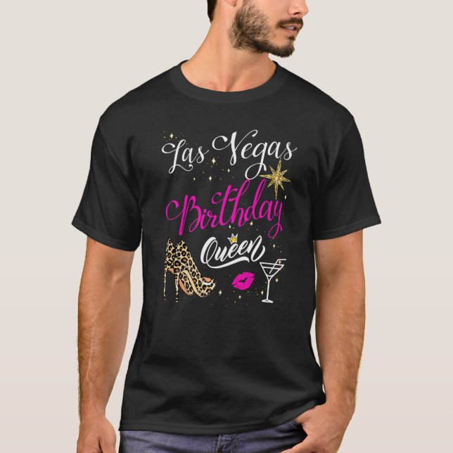 Las Vegas Birthday Queen Girls Trip for Women Squ T-Shirt (Vorderseite)