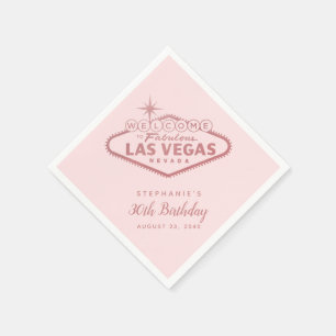 Las Vegas Birthday Sign Rose Gold Pink Party Serviette
