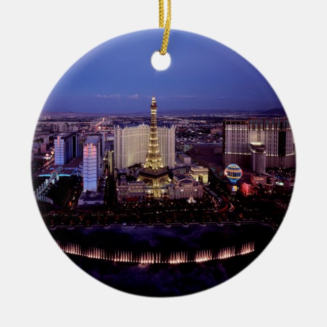Las Vegas bis zum Nacht 3 Keramik Ornament (Vorne)