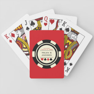 Las Vegas Black Cream White Poker Chip Wedding Spielkarten