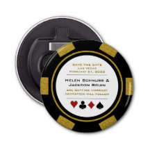 Las Vegas Black Gold Poker Chip Save the Date