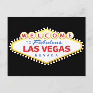 Las Vegas Black Postcard Postkarte
