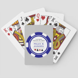 Las Vegas Blue White Gray Poker Chip Wedding Spielkarten
