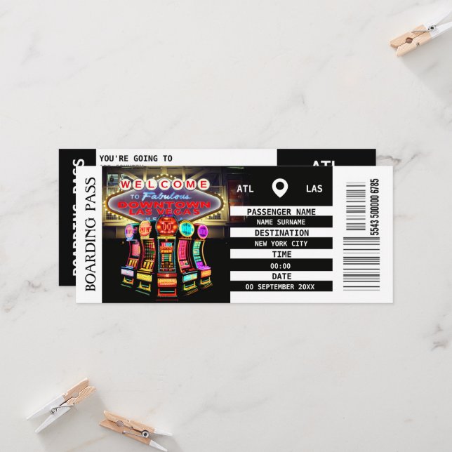 Las Vegas Boarding Parco delle camelie Einladung (Vorderseite/Rückseite Beispiel)