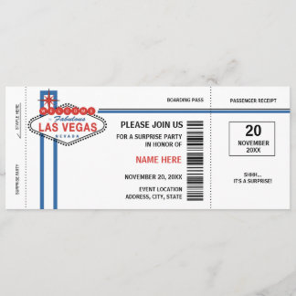 Las Vegas Boarding Pass Einladungen