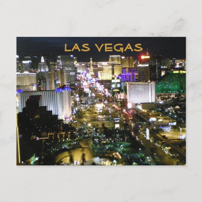 Las Vegas Boulevard at Night Postkarte (Vorderseite)