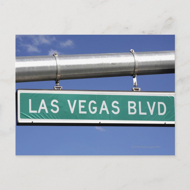 Las Vegas Boulevard - Straßenschild - Der Streifen Postkarte (Vorderseite)