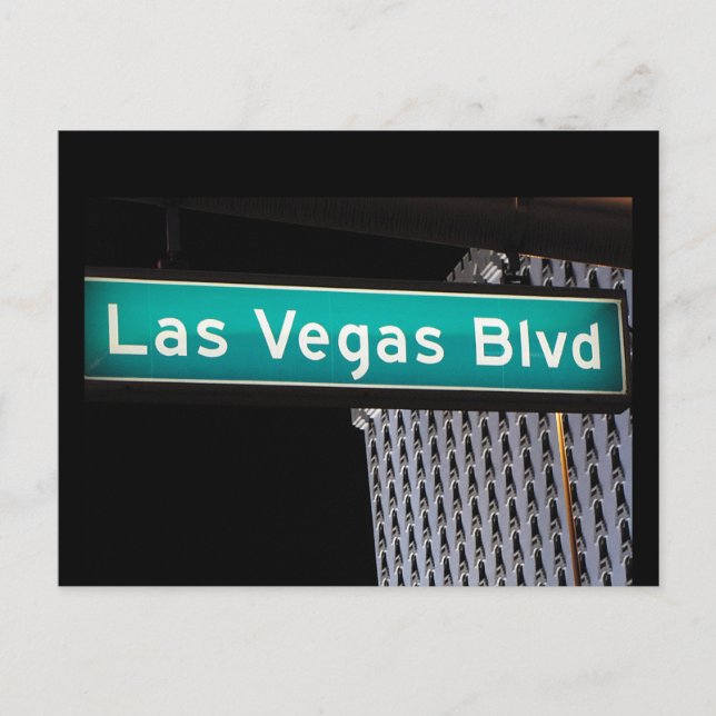 Las Vegas Boulevard Street Sign Postkarten (Vorderseite)