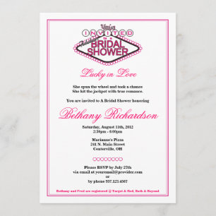 Las Vegas Bridal Dusche Einladung - Hot Pink