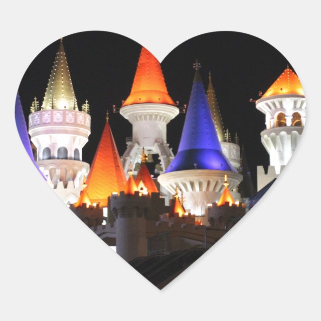 Las Vegas Burg Gaming Vegas City Herz-Aufkleber (Vorderseite)