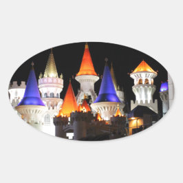 Las Vegas Burg Gaming Vegas City Ovaler Aufkleber