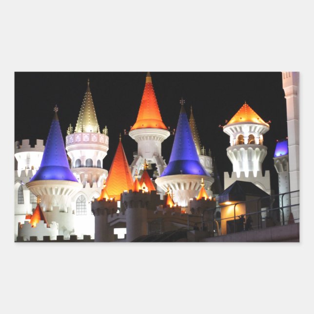 Las Vegas Burg Gaming Vegas City Rechteckiger Aufkleber (Vorderseite)