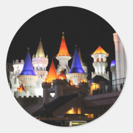 Las Vegas Burg Gaming Vegas City Runder Aufkleber