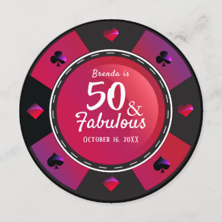 Las Vegas Casino 50 & Fabulous Geburtstagsparty Einladung