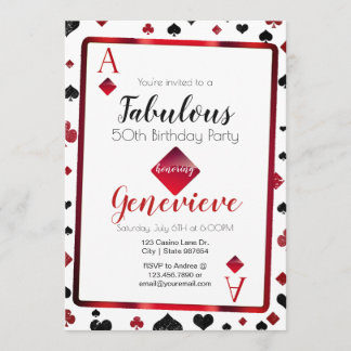 Las Vegas Casino 50 und fabulous Geburtstag Einladung
