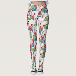 Las Vegas Casino Card Spiel Blackjack Poker Leggings