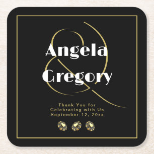 Las Vegas Casino Chips Schwarzes Gold Rechteckiger Pappuntersetzer