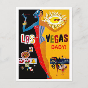 Las Vegas, Casino Collage, Vintage Reise Postkarte