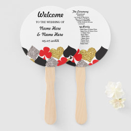 Las Vegas Casino Glitzer Wedding Program Fan Fächer