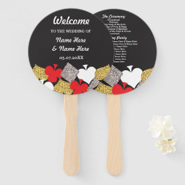 Las Vegas Casino Glitzer Wedding Program Fan Fächer