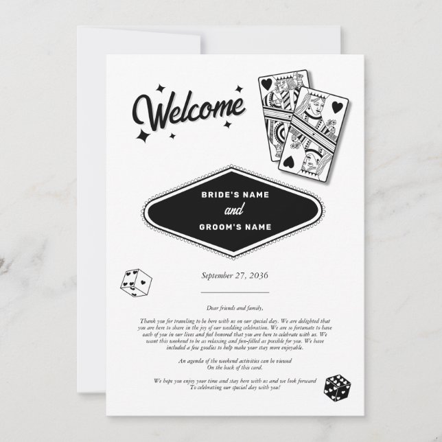 Las Vegas Casino Hochzeit in Urlaubsort (Vorderseite)