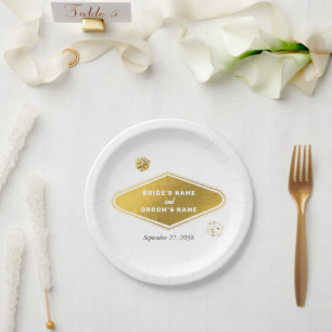 Las Vegas Casino Hochzeit in Urlaubsort Gold Pappteller