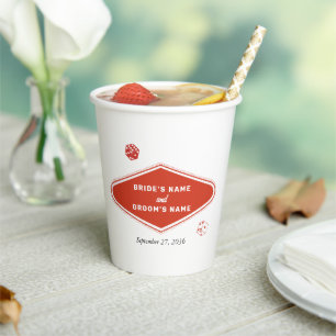 Las Vegas Casino Hochzeit in Urlaubsort Red White Pappbecher