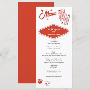 Las Vegas Casino Hochzeit in Urlaubsort Rot Menükarte